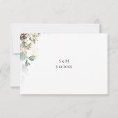 Winter Gold Floral RSVP kaart (Achterkant)