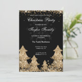 Winter Gold Glitter-kerstboom Kaart (Staand voorkant)