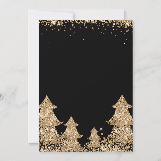 Winter Gold Glitter-kerstboom Kaart (Achterkant)