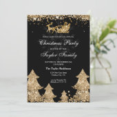 Winter Gold Glitter-kerstboom Kaart (Staand voorkant)