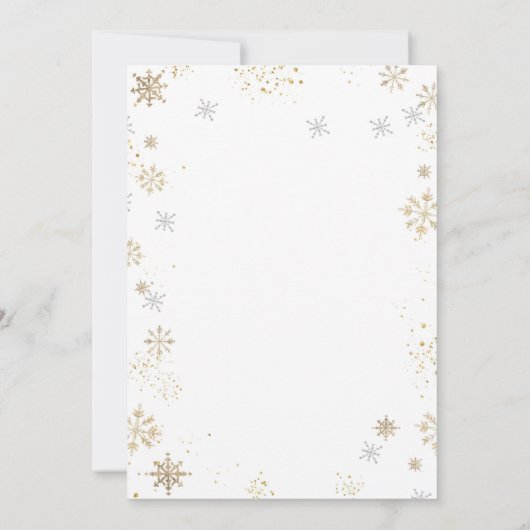 Winter Gold Hij of zij Gender Reveal Party Kaart (Achterkant)