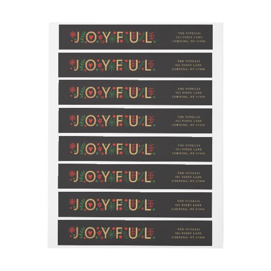 Winter Gold Holiday Wrap rond Adresetiketten (Vel)