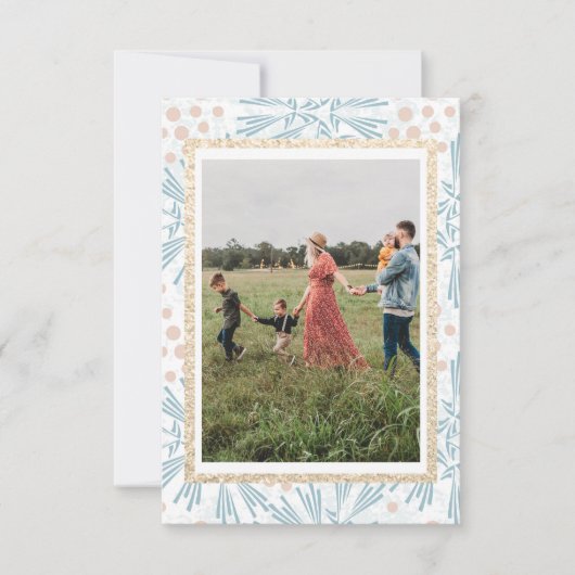 Winter Gold-kerstfotokaarten Bedankkaart (Voorkant)