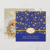 Winter Gold Leaf Glitter Confetti Wedding Save The Date (Voorkant / Achterkant)