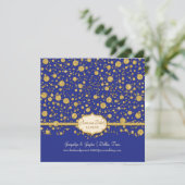 Winter Gold Leaf Glitter Confetti Wedding Save The Date (Staand voorkant)
