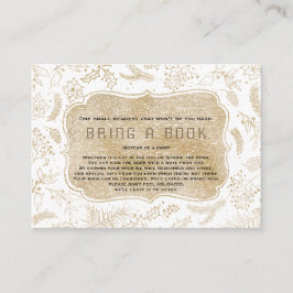 Winter Gold Lijst foto Baby shower Breng een boek Informatiekaartje