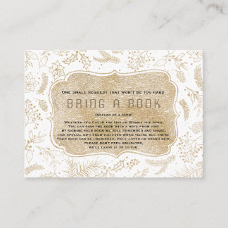 Winter Gold Lijst foto Baby shower Breng een boek Informatiekaartje
