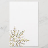 Winter Gold Snowflake Stationery Briefpapier (Voorkant)
