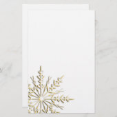Winter Gold Snowflake Stationery Briefpapier (Voorkant / Achterkant)