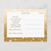 Winter Gold Swashes Merry Script Typografie Foto Briefkaart (Achterkant)