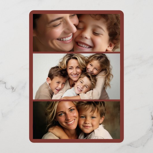 Winter Gold Waterverf kerstkleien Foto Folie Feestdagenkaart (Achterkant)