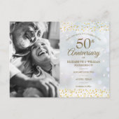 Winter Golden 50th Jubileum Save the Date Photo Aankondigingskaart (Voorkant)