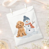 Winter Goldendoodle Dog Cute Snowman Bedankzakje (Geknipt)