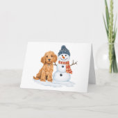 Winter Goldendoodle Dog Cute Snowman Kaart (Voorkant)