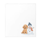 Winter Goldendoodle Dog Cute Snowman Notitieblok (Voorkant)