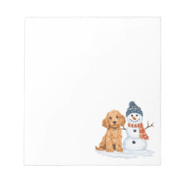 Winter Goldendoodle Dog Cute Snowman Notitieblok