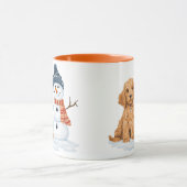 Winter Goldendoodle hond schattige sneeuwman Mok (Midden)