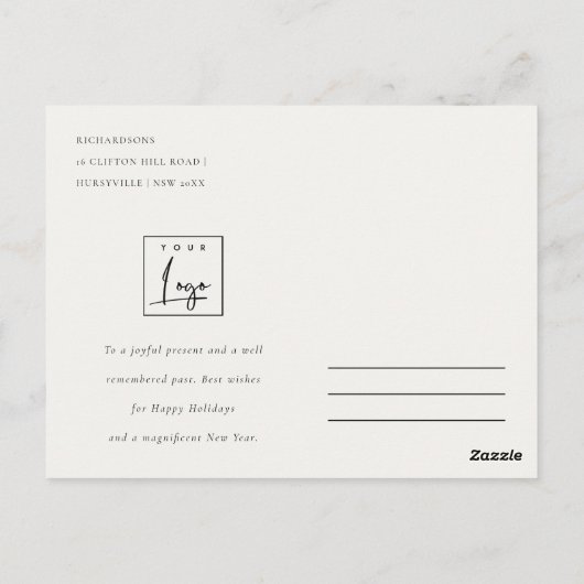 Winter Goose Christmas Business Corporate Logo Briefkaart (Achterkant)