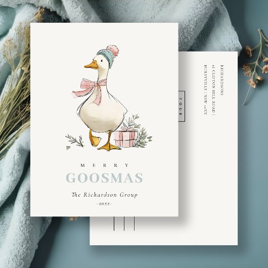 Winter Goose Christmas Business Corporate Logo Briefkaart