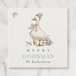 Winter Goose Christmas Funny Merry Goosmas  Bedankjes Labels