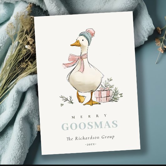 Winter Goose Christmas Funny Merry Goosmas  Feestdagenkaart