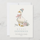 Winter Goose Christmas Funny Merry Goosmas Photo Feestdagenkaart (Voorkant)