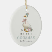 Winter Goose Christmas Funny Merry Goosmas Photo Keramisch Ornament (Rechts)