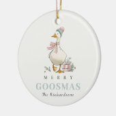 Winter Goose Christmas Funny Merry Goosmas Photo Keramisch Ornament (Links)