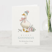 Winter Goose Christmas Goosmas Corporate Logo  Feestdagen Kaart (Voorkant)