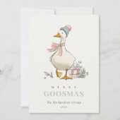 Winter Goose Christmas Goosmas Corporate Logo  Feestdagenkaart (Voorkant)