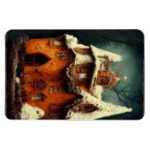 Winter Gotische peperkoek huis Magneet (Horizontaal)