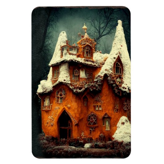 Winter Gotische peperkoek huis Magneet (Verticaal)