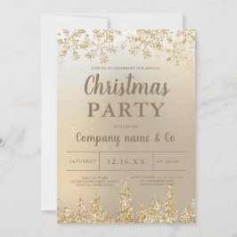 Winter goud sneeuw dennen metallic corporate kerst kaart