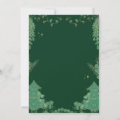 Winter goud sneeuw pijnboom groen Kerstmis Kaart (Achterkant)