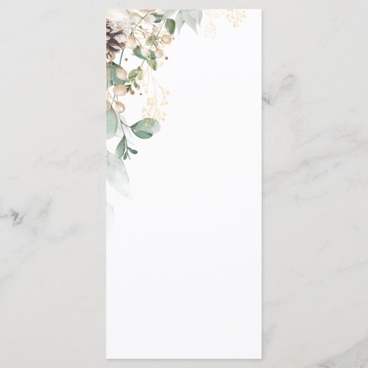 Winter gouden bloemen Menu (Achterkant)