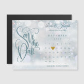 Winter Gouden Hart Kalender Save the Date (Voorkant / Achterkant)
