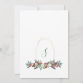 Winter gouden lijst bloemenkrans Kerstbruiloft Kaart (Achterkant)