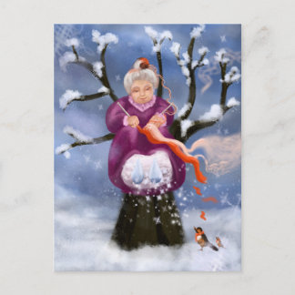 Winter Granny Abuela de Inverno Briefkaart