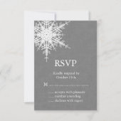 Winter Gray Burlap RSVP (Voorkant)
