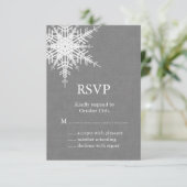 Winter Gray Burlap RSVP Kaartje (Staand voorkant)