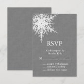 Winter Gray Burlap RSVP Kaartje (Voorkant / Achterkant)