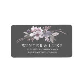 Winter Gray Floral Weddenschap Label (Voorkant)