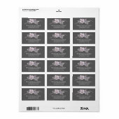 Winter Gray Floral Weddenschap Label (Full Sheet)