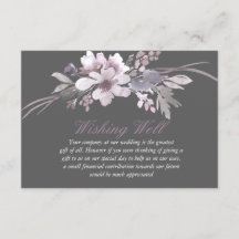 Winter Gray Floral Wedding Well Wishing Well