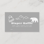 Winter Gray Hand-Drawn Baby Diaper Raffle Ticket Informatiekaartje (Voorkant)