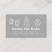 Winter Gray Hand-Drawn Baby Shower Book Request Informatiekaartje (Voorkant)