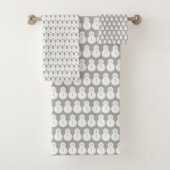 Winter Gray Snowmen Bad Handdoek (Insitu)