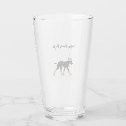 Winter Great Dane en tekst Glas (Achterkant)