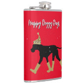 Winter Great Dane en tekst Heupfles (Rechts)