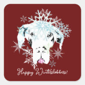Winter Great Dane Square Sticker (Voorkant)